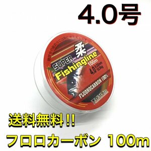 (L57)送料無料・フロロカーボン 4.0号 100m巻き 道糸　リーダー