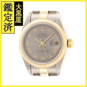 ROLEX　ロレックス　U番　デイトジャスト　69173　ステンレス/イエローゴールド　SS/YG　グレー　レディース　自動巻き【432】