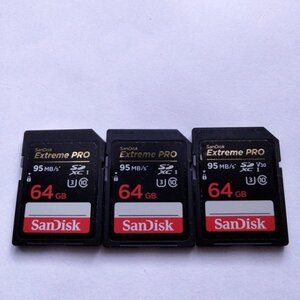 SanDisk Extreme PRO SDXCカード 64GB 3枚セット