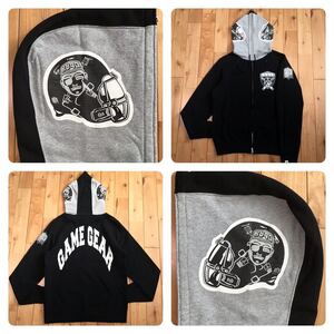 BAPE football フルジップ パーカー Mサイズ a bathing ape full zip hoodie エイプ ベイプ アベイシングエイプ フットボール w68