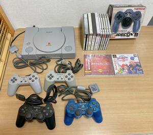 【playstation PS1 SONY SCPH-5000 コントローラー 4点 ゲームソフト 11点 まとめて】プレステ/本体/ゲーム機械/ソニー/FF7/A66-073