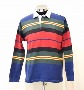 90′s J.CREW（ジェイクルー）ボーダー ラガーシャツ 巨人タグ 長袖シャツ ラグビー 旧タグ アメカジ US古着 Jクルー 年代 Vintage レトロ