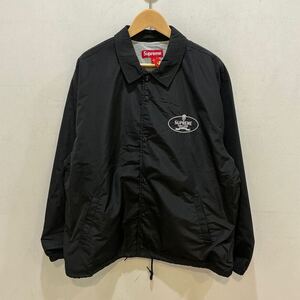 Supreme シュプリーム コーチジャケット 2024AW crest coaches jacket ロゴプリント コットン裏地 ドローコード ブラック サイズL 701348