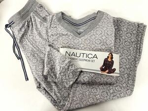 未使用■NAUTICA ノーティカ レディース ルームウェア フリースパジャマ L グレー