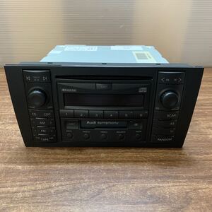 Audi A6 オーディオデッキ アウディ SYMPHONY 4B0035195B HC454 美品 CQ-LA 1851L CD/ラジオ/カセット シリアルNO.012181 (J92