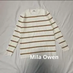 Mila Owen ボーダーカットソー クルーネック ニット トップス