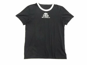 DOLCE＆GABBANA MILLENNIALS ロゴ Tシャツ サイズ52 D＆G クラウンマーク 国内正規 ブラック メンズ