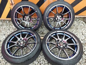 プリウスに使用 ウェッズ SA-10R 7.5J 18インチ オフセット45 100 5H 215/40R18 2017年 ファルケン プリウス 86 BRZ ウィッシュ 