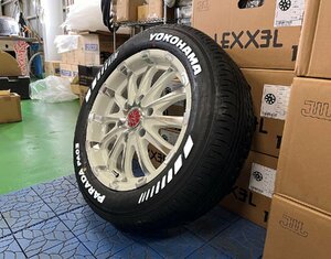 【車検対応】ハイエース200系 17インチ 215/60R17 タイヤホイール4本セット BD12 ヨコハマ パラダ ホワイトレター 新品 サマータイヤ