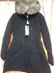 新品 モンクレール MONCLER アーデル AREDHEL ダウン コート フオックス ファー付き ブラック サイズ0 モッズコート ガーメントケース