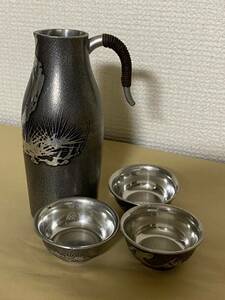 錫製 南錫 本錫 酒器セット 酒器 徳利 お猪口 骨董品