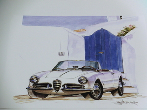 Bowイラスト-277/Alfa Romeo Giulietta Spider // アルファロメオ ジュリエッタ スパイダー //最後の1枚