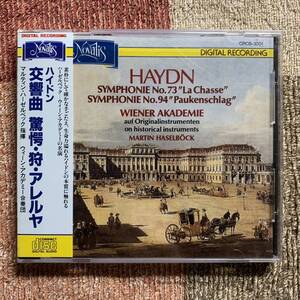 CD●マルティン・ハーゼルベック●ハイドン　交響曲「驚愕」「狩」「アレルヤ」【ノヴァリス　CRCB-3001】