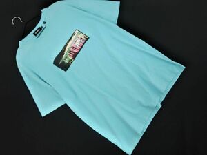 ネコポスOK XLARGE エクストララージ プリント Tシャツ sizeXL/水色 ■◆ ☆ edc5 メンズ