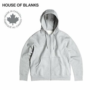 【サイズ S】House Of Blanks ハウスオブブランクス フルジップ スウェットパーカ ヘザーグレー カナダ製 Classic Hooded Zip Sweatshirt