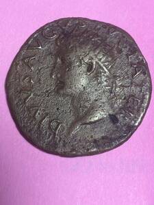 古代ローマ　アス銅貨　27BC-14 オクタビアヌス　アウグストゥス　10.02g 極美品　死後発行貨　チベリウス治世下