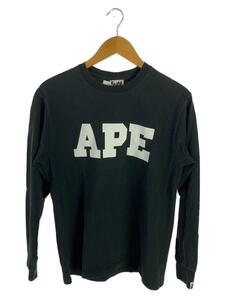 A BATHING APE◆長袖Tシャツ/M/コットン/BLK/無地//