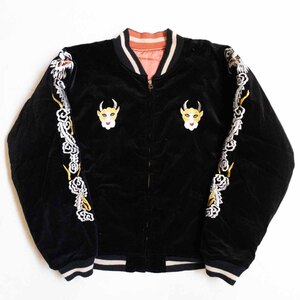 【雰囲気抜群】 WAREHOUSE 【MATADOR SOUVENIR JACKET】40 ウエアハウス 別珍 スカジャン ブラック リバーシブル 刺繍 u2412160