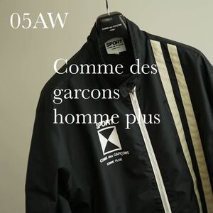 05aw comme des garcons homme plus sport レーシングジャケット L コムデギャルソンオム プリュス ブラック 希少サイズ ロゴ ライダース