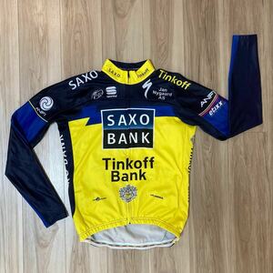 送料230★正規 ティンコフ＝サクソ by スポーツフル 海外 L メンズ 裏起毛 サイクルジャージ SAXO Tinkoff ルーマニア製 sportful 良質D846