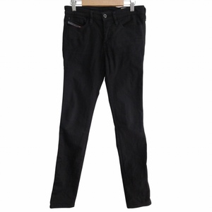 ディーゼル DIESEL SUPER SLIM SKINNY STRETCH スキニーデニムパンツ ジーンズ 黒 ブラック W26×L30 約Sサイズ 0813E