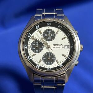 SEIKO セイコー クロノグラフ V657-7100 メンズ腕時計 稼働品