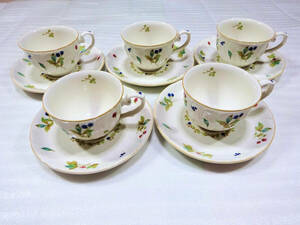 ★中古★ノリタケ Noritake クラフトーン CRAFTONE ANNIE BERRY★ティーカップ&ソーサー5客セット★花柄 洋食器 STORE アンティーク★