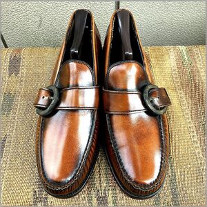 ★MARTINELLI　デッドストック　60s 70s　ストラップ シューズ　10.5B 27~28cm位　アメリカ買付★ ビンテージ 革靴 USA製 モンクストラップ