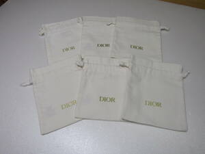 M1 △445美品【Dior ディオール】布製 保存袋 6点 セット ホワイト 
