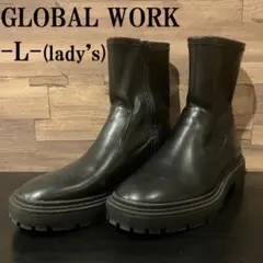 GLOBAL WORK　サイドコアブーツ　厚底/フェイクレザー　サイズL