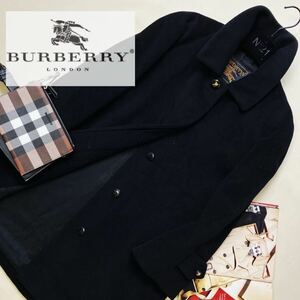 b10 超美品【アンゴラ100%】参考価格18万●BURBERRY COLLECTION●大人の余裕漂う〜高級ステンカラーコート バーバリーコート レディース M