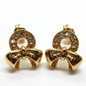 NINA RICCCI（ニナリッチ）/SEIKO jewelry(セイコージュエリー)《K18 天然ダイヤモンドピアス》J 約3.6g pierce jewelry EC6/EC6