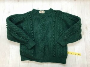 SPARIS NEWS GREAT レディース ポンポン付き ニットセーター M 緑