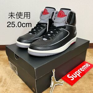 未使用 国内正規品 NIKE AIR JORDAN 2 RETRO GS US7Y/25.0cm タグ付 DQ8562 001 エア ジョーダン ナイキ supreme ステッカー シュプリーム 