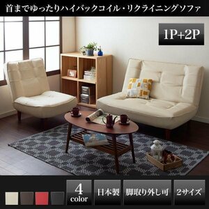 【0206】ハイバックコイルソファ[Lynette]レザータイプ１P+2P(2