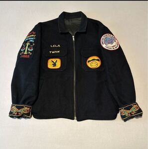 Vintage 80s 古着　80年代　US Navy 海軍Military Tour Jacket USS Orion スカジャン