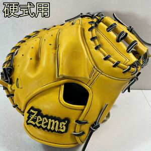 【良品】硬式用　ジームス　ZL-380CM　キャッチャーミット　イエローブラック