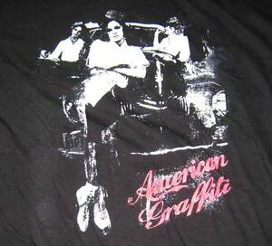 アメリカン・グラフィティ　American Graffiti　黒Tシャツ　L　コットン100％