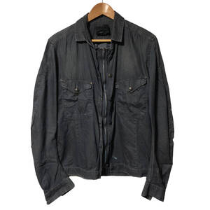 DIESEL BLACK GOLD ディーゼルブラックゴールド ジャケット ブルゾン ペイント加工 コットン リネン 46 チャコールグレー メンズ A40