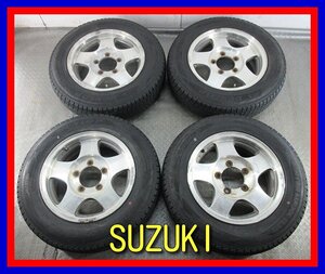 ■中古タイヤホイール■ SUZUKI ジムニ― 純正 16インチ 5.5J +22 5H 139.7 DUNLOP SJ8 175/80R16 91Q 冬 ST 激安 送料無料 K510