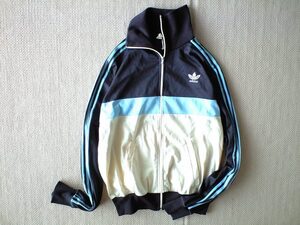 即決 70s ヴィンテージ adidas フランス製 ventex ジャージ 174 黒 クリーム 水 オリジナルス 復刻 柔道ジャージ 元ネタ