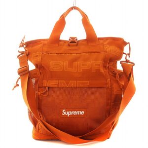 シュプリーム SUPREME 21FW UTILITY TOTE トートバッグ ハンドバッグ ショルダーバッグ 2WAY ロゴ ナイロン オレンジ /AN7 メンズ