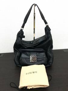 0603-139TYG6345 バッグ ロエベ　 LOEWE　 黒 レディース 約34×28×7cm ハンドバッグ 肩掛け鞄 革