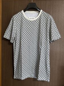 S新品 メゾンマルジェラ ジオメトリック 総柄 プリント Tシャツ 半袖 カットソー オフホワイト 19SS size S 44 Maison Margiela 10 メンズ