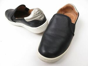 UGG　アグ【23.5㎝】スリッポン　靴　レザー　革　スニーカー　黒