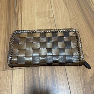 【A】長財布 財布 編み込み ジャンク品