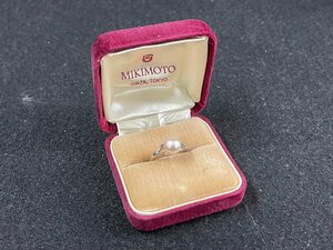 KF0606-25　金具K14WG刻印あり　MIKIMOTO　パール付き　リング　11号　指輪　アクセサリー　服飾小物　真珠　ミキモト