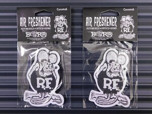 送料\94【Rat Fink・ラットフィンク／白黒】※《エアーフレッシュナー・ココナッツ／２枚セット》　AIR FRESHENER　アメリカン