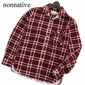 nonnative ノンネイティブ 通年 長袖 オックスフォード プリント チェック シャツ Sz.0　メンズ 日本製　C4T00043_1#C