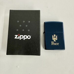 H077-NG8-147 ▲ Zippo ジッポー オイルライター Peace ピース タバコメーカー 75周年記念 喫煙具 箱付 火花あり